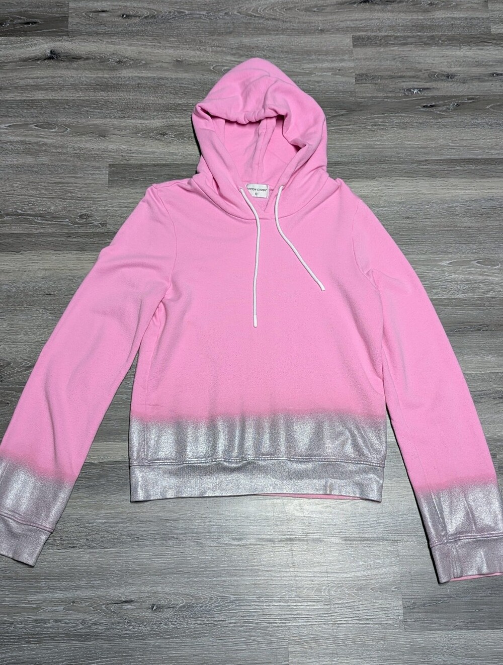 Cotton Citizen Pink Hoodie Manhattan Glitter Metallic Size M Oversized